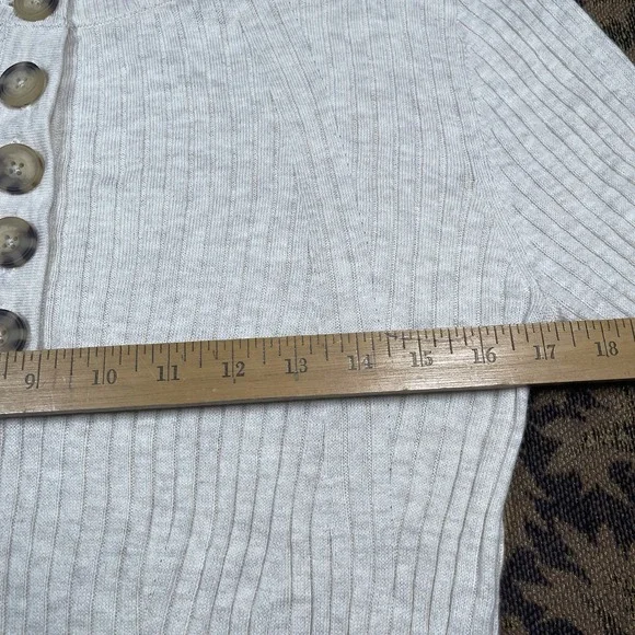 American Eagle Cropped Henley Pullover Sweater Oatmeal Womens Size XL New W Tags - Picture 4 of 8